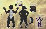  2018 anthro digital_media_(artwork) eye_patch eyewear female flat_chested grumpy_griffin_creations_(artist) kobold looking_at_viewer model_sheet open_mouth pearlescent scalie short simple_background smile 