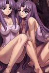  2girls bare_shoulders blush breasts female highres large_breasts long_hair mogudan multiple_girls natalie open_mouth purple_hair scrapped_princess smile swimsuit zefiris 