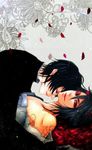  black_hair blood glasses jaibo jaibo_(litchi_hikari_club) litchi_hikari_club lowres male_focus multiple_boys yaoi zera zera_(litchi_hikari_club) 