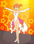  breasts cleavage cosplay goldeen highres jimryu kasumi_(pokemon) pokemon smile swimsuit tail 