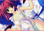  apron bikini day highres polka_dot polka_dot_bikini polka_dot_swimsuit r_g_b red_hair shiki_asahi solo suzuhira_hiro swimsuit 