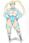  blonde_hair blue_eyes boots breasts kyura9een mask pixiv_thumbnail rainbow_mika resized street_fighter twintails 