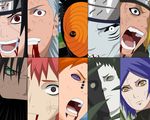  6+boys akatsuki_(naruto) akatsuki_uniform angry black_hair blonde_hair blood blue_hair colorized deidara forehead_protector gills green_hair grey_hair hair_over_one_eye hidan hoshigaki_kisame iwagakure_symbol jewelry kakuzu kirigakure_symbol kishimoto_masashi konan konohagakure_symbol lip_piercing mangekyou_sharingan mask multiple_boys naruto_(series) naruto_shippuuden ninja nose_piercing orange_hair pain_(naruto) piercing plant_boy red_eyes red_hair ring rinnegan sasori sharingan shark_boy spiked_hair stiky_finkaz third-party_edit tobi uchiha_itachi vector_trace zetsu 