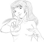  1girl artist_request character_request copyright_request drawfag monochrome solo source_request 