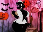  anthro big_breasts breasts canid canine clothed clothing curvaceous dracojeff female halloween holidays looking_at_viewer mammal nipple_outline nurse nurse_uniform open_mouth smile solo standing uniform 