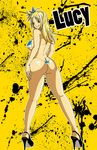  1girl artist_request ass big_ass bikini blonde blonde_hair butt_crack fairy_tail grimphantom heels high_heels highres long_hair looking_back lucy_heartfilia shoes smile swimsuit yellow_eyes 