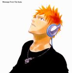  bleach headphones kurosaki_ichigo male tite_kubo 