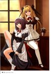  katori_rea maid natsumi_rikako nekonyan parfait_chocolate_second_brew thigh-highs 