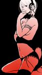  black gloves highres meiko panties red short_hair solo super_bunny_(vocaloid) tail topless toranpurin underwear vocaloid 