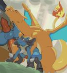  anal anal_penetration animal_genitalia animal_penis balls big_dom_small_sub canine_penis charizard dangpa duo erection feral hi_res knot lucario male male/male nintendo nude penetration penis pok&eacute;mon pok&eacute;mon_(species) sex size_difference video_games 