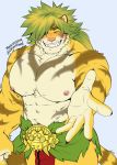  abs blush bulge clothing dhanisani felid grin hi_res loincloth magan male mammal muscular muscular_male nipples pantherine pecs reaching_towards_viewer smile speedo swimsuit tiger tokyo_afterschool_summoners video_games 