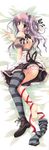  absurdres bare_shoulders barefoot butt_crack copyright_request dakimakura feet full_body highres izumi_tsubasu legs panties shoes single_shoe single_thighhigh soles solo thighhighs underwear 