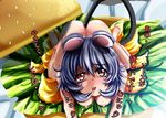 animal_ears bad_id bad_pixiv_id blush breasts food grey_hair hamburger in_food kazuna medium_breasts minigirl mouse_ears mouse_tail nazrin nude red_eyes short_hair solo tail touhou translated 