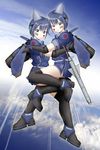  aircraft airplane f-2 jet mecha_musume military missile multiple_girls original personification thighhighs touge_takanori 