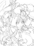  :p armpits arms_up breasts crown curly_hair drill_hair elf fingerless_gloves gloves greyscale gun hairpods handgun huge_breasts huge_weapon lineart monochrome nakabayashi_reimei neige_hausen pointy_ears revolver sideboob sketch solo super_robot_wars super_robot_wars_og_saga_mugen_no_frontier super_robot_wars_og_saga_mugen_no_frontier_exceed sword tongue tongue_out twin_drills twintails weapon 