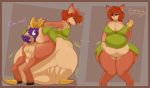  2019 abdominal_bulge anal_vore asaneman belly belly_grab big_belly big_breasts big_butt breasts butt cervid clothing death digestion dragon elora female female_pred green_eyes horn male male_prey mammal post_vore purple_eyes simple_background spyro spyro_the_dragon story thick_thighs video_games voluptuous vore weight_gain wide_hips 