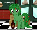  2019 badumsquish berry bottle door equine fan_character female food fruit horse leaf mammal my_little_pony ponification pony red_eyes sassie_parilla_(oc) solo 