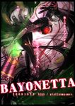 bad_id bad_pixiv_id bayonetta bayonetta_(character) black_hair foreshortening glasses gun hands hnt solo weapon 