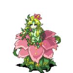  alraune animated animated_gif exet flower full_body green_hair hair_over_breasts idle_animation long_hair lowres monster_girl monster_girl_encyclopedia pixel_art plant plant_girl pointy_ears purple_eyes solo sprites transparent_background 