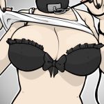  avoid_posting big_breasts bra breasts clothing collar colored_nails faceless_female fawncynic female human human_only leash lingerie mammal midi_(fawncynic) not_furry presenting presenting_breasts striptease underwear 