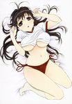  absurdres arms_up breasts gym_uniform highres kanokon large_breasts long_hair minamoto_chizuru no_nose panties side-tie_panties solo takami_akio underboob underwear 