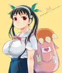  alternate_breast_size backpack bad_id bad_pixiv_id bag bakemonogatari black_hair breasts bursting_breasts hachikuji_mayoi hairband huge_breasts monogatari_(series) oppai_loli red_eyes school_uniform solo takagi_hideaki twintails 