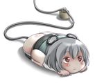  animal_ears ao_usagi ass basket blush grey_hair mouse mouse_(computer) mouse_ears mouse_tail nazrin parody pun red_eyes solo tail touhou 