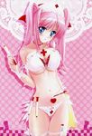  artist_request blue_eyes blush breasts large_breasts nurse pink_hair sexy 