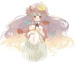  bad_id bad_pixiv_id blush breast_grab breasts grabbing hat large_breasts long_hair nipples patchouli_knowledge red_eyes ribbon solo suga_koharu topless touhou 