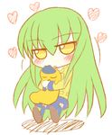  c.c. cc cheese_kun chibi code_geass green_hair heart towamin yellow_eyes 