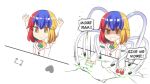  1girl bangs blonde_hair blue_hair bongo_cat bridal_gauntlets comic detached_sleeves english_text eyebrows_visible_through_hair eyelashes google_chrome green_eyes green_hair hands_up heart highres hinghoi jewelry medium_hair meme multicolored multicolored_eyes multicolored_hair no_nose personification red_eyes red_hair ring shaded_face smile speech_bubble truth twitter upper_body white_background yellow_eyes 