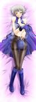  bare_shoulders boots covering covering_crotch dakimakura elizabeth_(persona) from_above full_body hat highres lying pantyhose persona persona_3 segami_daisuke short_hair silver_hair sleeveless smell solo sweat yellow_eyes 