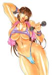  azuki_kurenai breasts highres huge_breasts long_hair sweat wink workout 