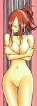  areolae blush breasts collar color erza_scarlet fairy_tail highres humiliation large_breasts leash mashima_hiro photoshop red_hair shaved_pussy shiver shivering slave trembling uncensored 
