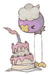  cake candle closed_eyes drifloon food gen_4_pokemon lowres no_humans pokemon pokemon_(creature) solo 