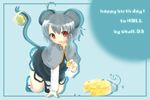  ahoge animal_ears bad_id bad_pixiv_id basket buck_teeth capelet cheese dancho_(dancyo) food grey_hair jewelry mary_janes mouse mouse_ears mouse_tail nazrin pendant red_eyes shoes short_hair solo tail touhou 