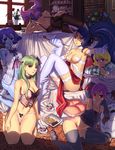  animal_ears antennae armpits bad_deviantart_id bad_id barefoot blonde_hair blue_eyes blue_skin bow breasts bulleta bustier cat_ears cleavage elbow_gloves felicia flat_chest food fur gloves green_eyes green_hair hand_on_head head_wings kiseru large_breasts lei_lei lilith_aensland lingerie long_hair morrigan_aensland multiple_girls panties pipe ponytail purple_hair q-bee red_eyes saejin_oh sasquatch_(vampire) short_hair sleepover take_your_pick thighhighs underwear vampire_(game) 