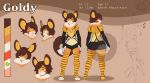 2019 4_toes anthro brown_background brown_fur brown_hair brown_tail butt_pose clothed clothing color_swatch digital_media_(artwork) dipstick_tail eyebrows eyes_closed female fur goldy_(internetsurfer) hair kittydee legwear looking_at_viewer mammal model_sheet mouse multicolored_fur multicolored_tail multiple_poses orange_fur pink_nose pose rodent short_hair simple_background smile socks solo standing stockings toeless_socks toes two_tone_tail white_fur white_tail 