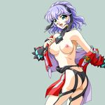  aqua_centolm back breasts dressing large_breasts majin_go! no_bra purple_hair solo super_robot_wars super_robot_wars_mx twisted_torso 