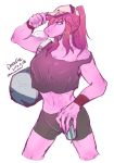  2019 anthro athletic clothed clothing deltarune digital_media_(artwork) female gym hair kosafordraw mammal muscular muscular_female reptile scalie simple_background solo susie_(deltarune) video_games 