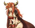  abs alexstrasza armlet armor bikini_armor boots breasts cape cleavage gauntlets hairband horns jewelry long_hair mildewtd necklace orange_eyes orange_hair smile thigh_boots thighhighs warcraft world_of_warcraft 