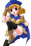  alena_(dq4) alternate_legwear black_legwear boots breasts brown_eyes cameltoe cloak covered_nipples dragon_quest dragon_quest_iv gloves hat orange_hair panties sakemasu small_breasts solo thighhighs underwear upskirt white_panties 