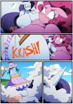  ?! anthro big_breasts big_butt blush breasts butt comic earth_pony equid equine female friendship_is_magic hi_res horn horse macro mammal my_little_pony pinkie_pie_(mlp) pony rarity_(mlp) unicorn vale-city 