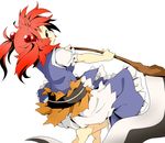  bad_id bad_pixiv_id barefoot oguro_(moyashi_2-hon) onozuka_komachi red_eyes red_hair scythe solo touhou 