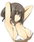  bad_id bad_pixiv_id bikini_top breasts brown_eyes brown_hair cleavage copyright_request covered_nipples hisagi_hotaru huge_breasts solo 