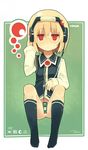  bad_id bad_pixiv_id blonde_hair bottomless digital_media_player fuukadia_(narcolepsy) headphones lunasa_prismriver no_panties red_eyes short_hair socks solo touhou 