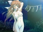  blush breasts cleavage cosplay_fetish_academy long_hair mikage_yuuki nipples seiai_gakuen_fechi_ka smile swimsuit 