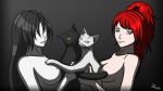  big_breasts breasts domestic_cat duo felid feline felis female female/female group hi_res humanoid looking_at_viewer mammal nude pussy smile thehereticlocomotive 