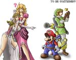  blush bra cleavage crown fludd lingerie link mario nintendo princess_peach princess_zelda super_mario super_smash_bros. tall the_legend_of_zelda torn_clothes underwear 