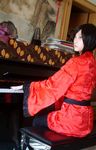  airbrushed chinese cosplay instrument photo piano real red 